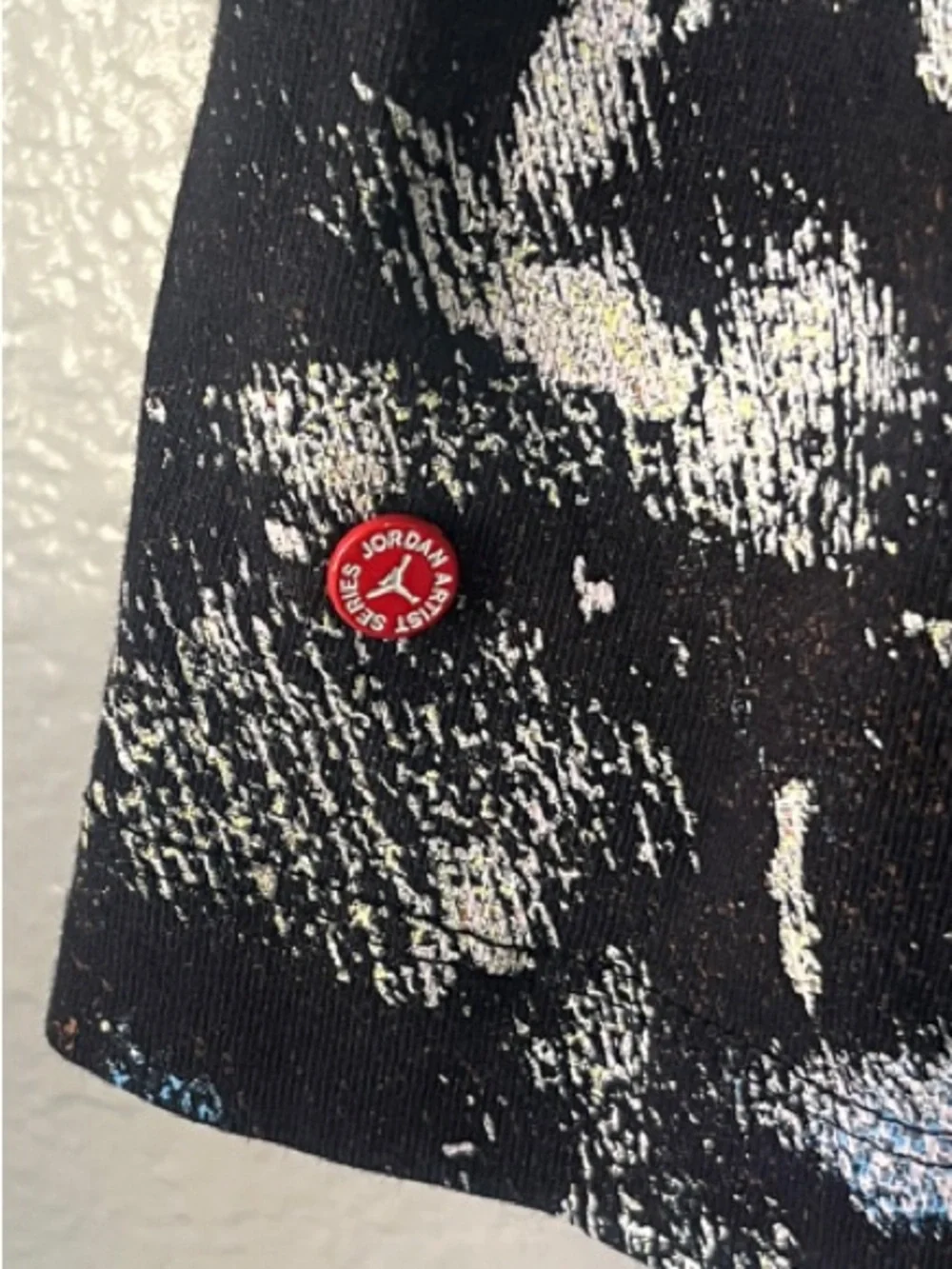 Jordan Black Short Sleeve T-Shirt with White Paint Splatter